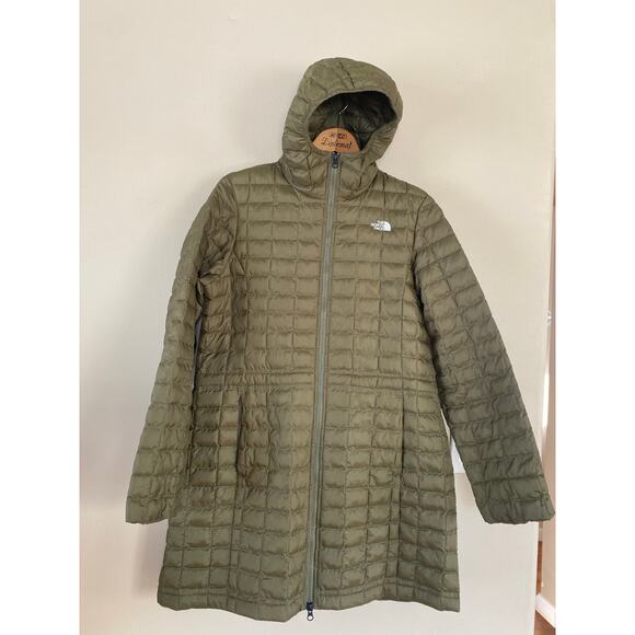 Mint Women's L The North Face ThermoBall Eco Parka Green Puffer Quilted Jacket - Picture 1 of 5